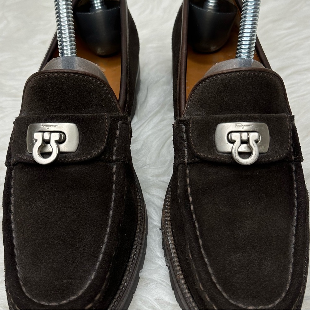 Salvatore Ferragamo Women’s Suede Loafers Size 5.5 - Picture 3 of 12